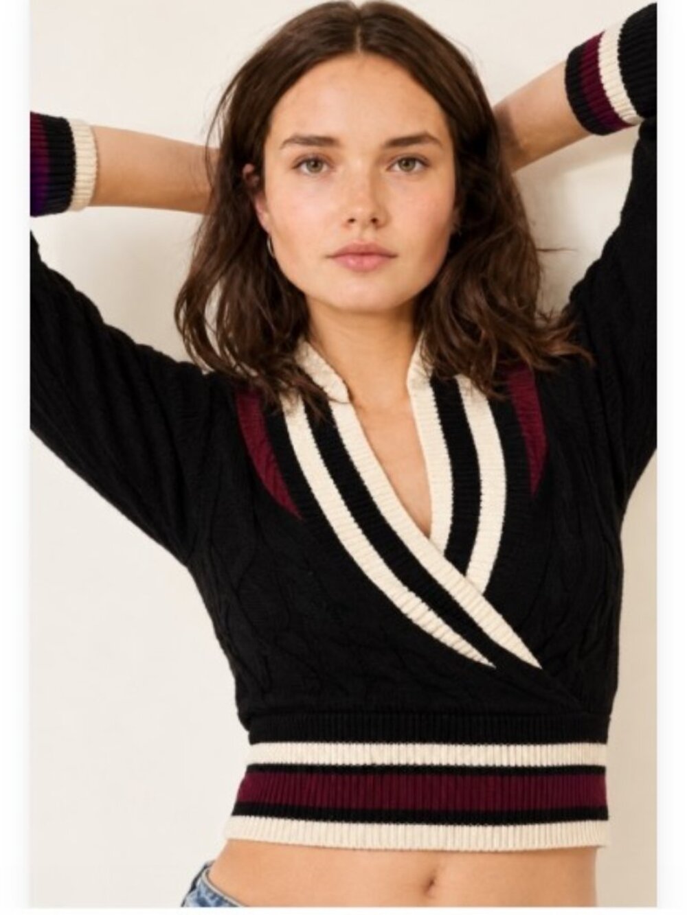 STEVE MADDEN Addison Contrast Stripe Sweater, XS